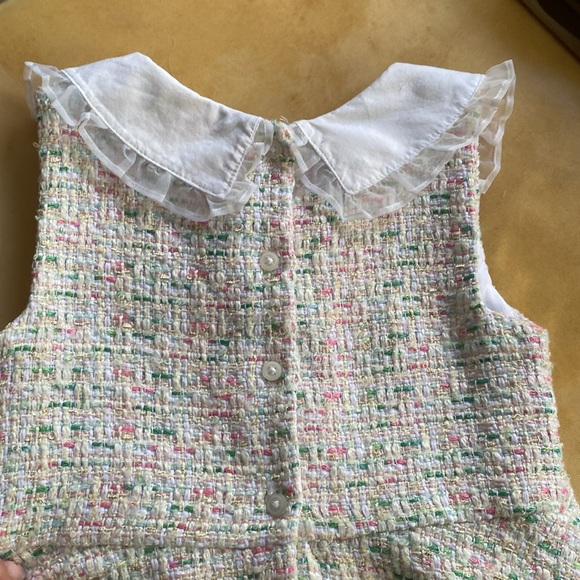 Two Janie and Jack Little Girls Spring Summer Dresses Size 6 Peach Pink White - Picture 7 of 16